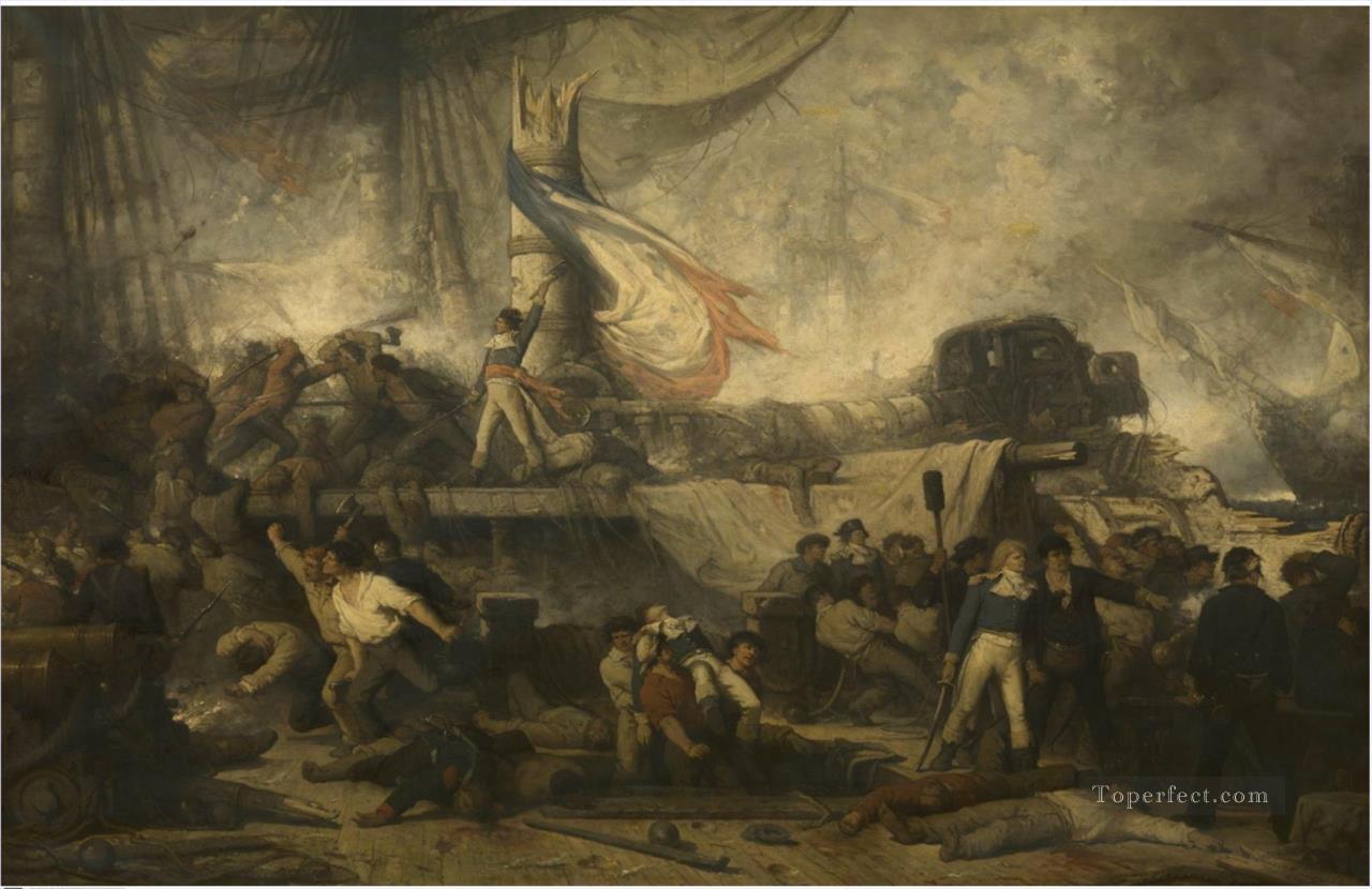 Hendrik Frans Schaefels The Algeciras at the Battle of Trafalgar Naval Battles Oil Paintings